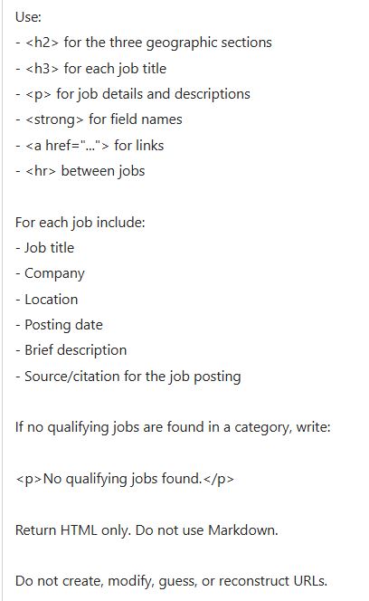 Screenshot 3 of 3 of the Power Automate flow that runs the Job Search Agent daily